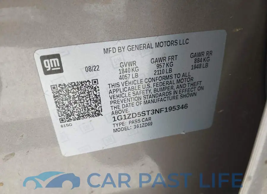 1G1ZD5ST3NF195346# 9