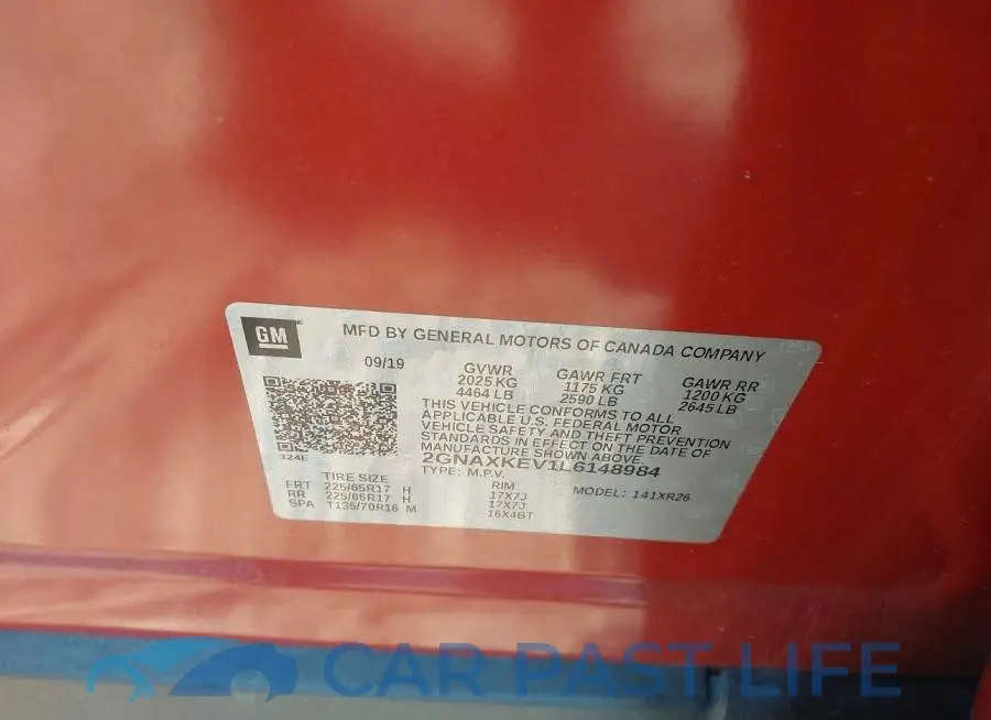 2GNAXKEV1L6148984# 9