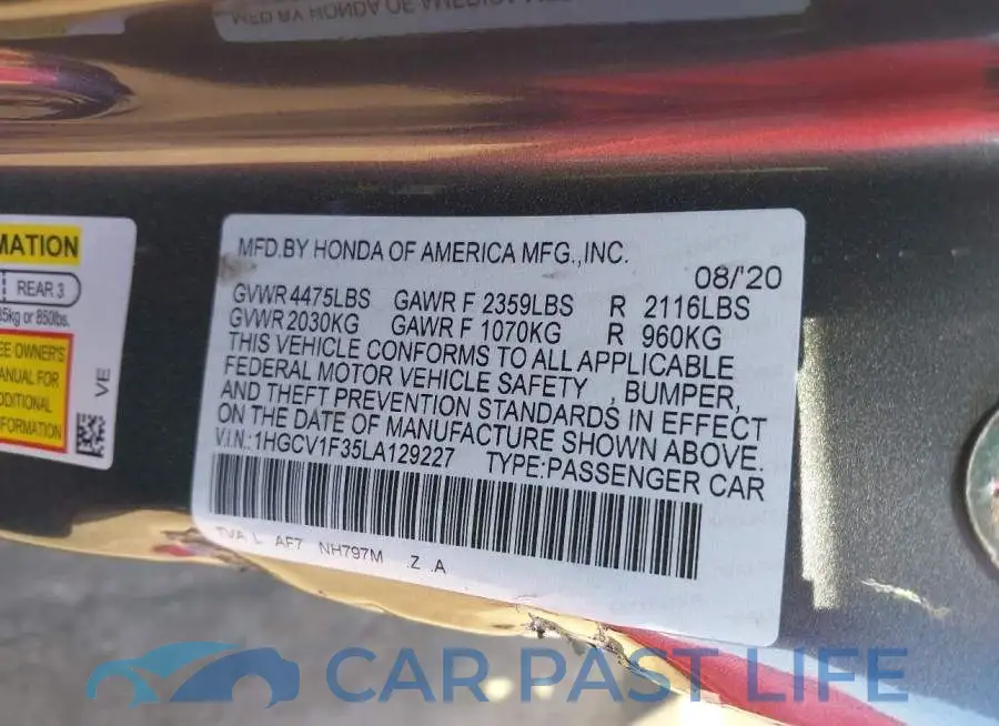 1HGCV1F35LA129227# 9