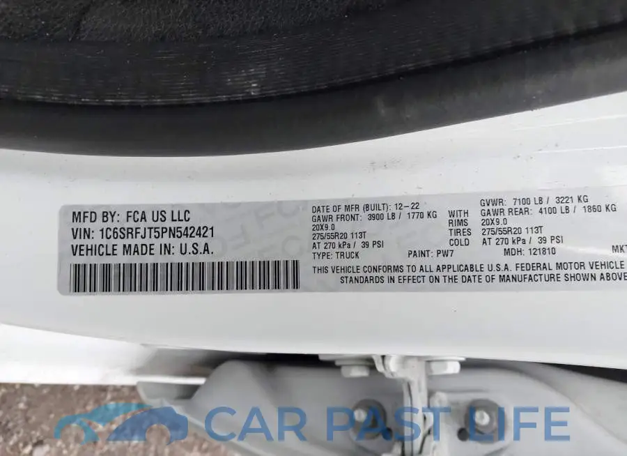 1C6SRFJT5PN542421# 9