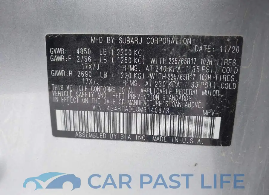 4S4BTADC8M3140873# 9