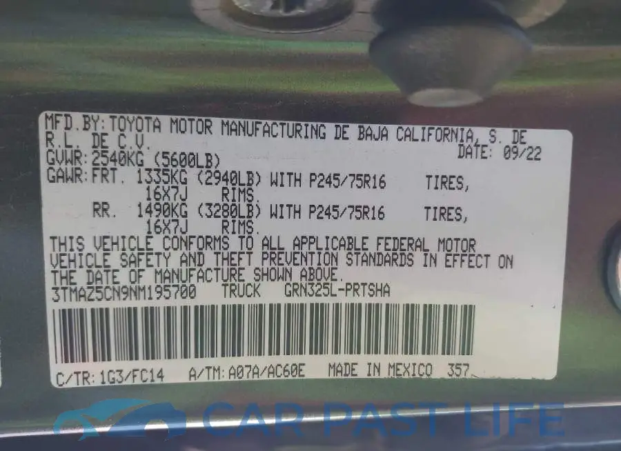 3TMAZ5CN9NM195700# 9
