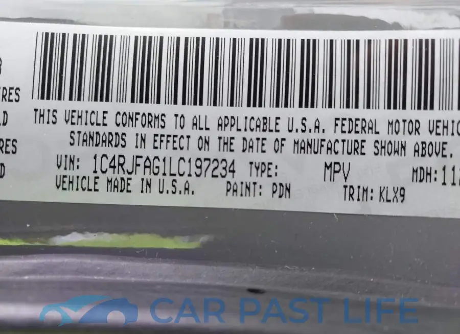 1C4RJFAG1LC197234# 9