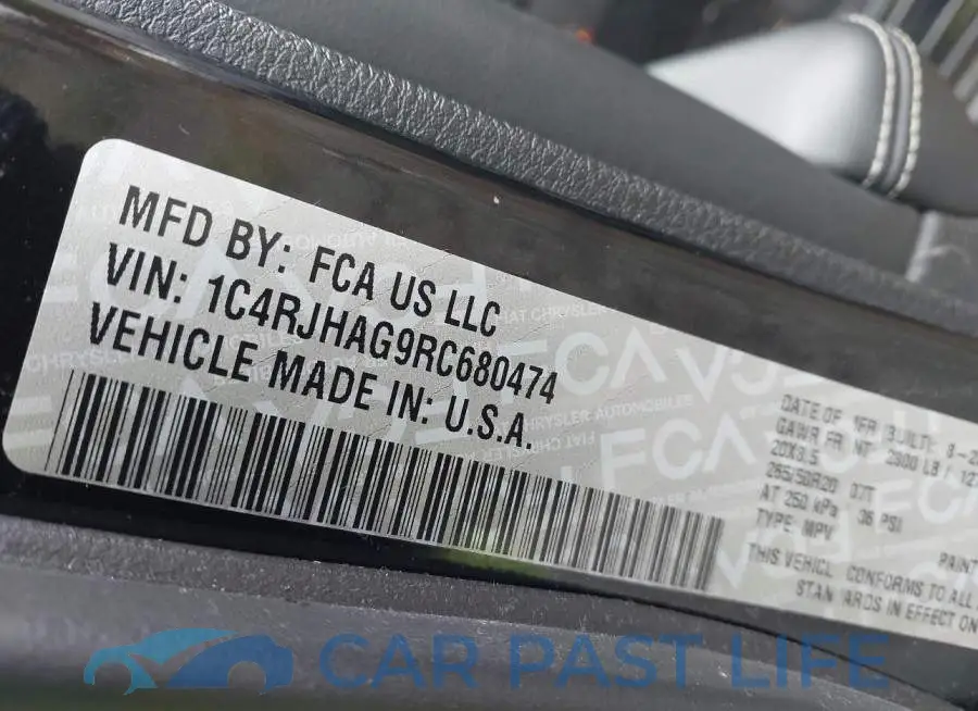 1C4RJHAG9RC680474# 9
