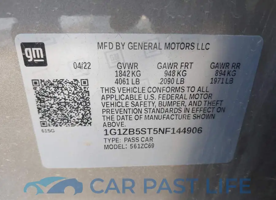 1G1ZB5ST5NF144906# 9