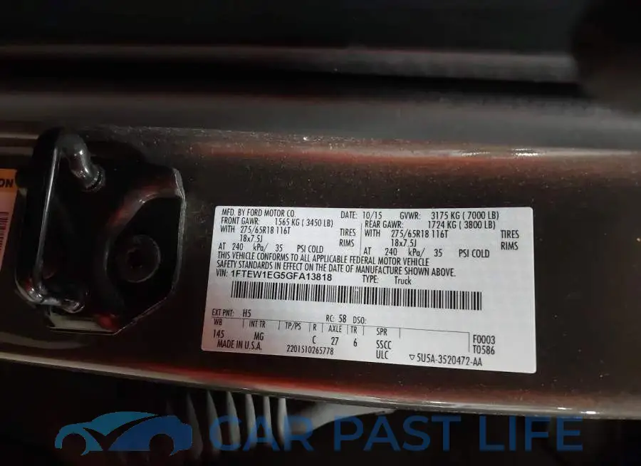 1FTEW1EG5GFA13818# 9