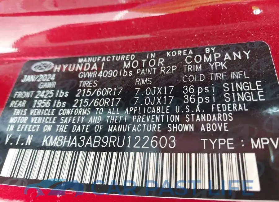 KM8HA3AB9RU122603# 9