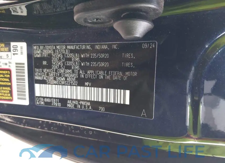 5TDDRKEC9RS221502# 9