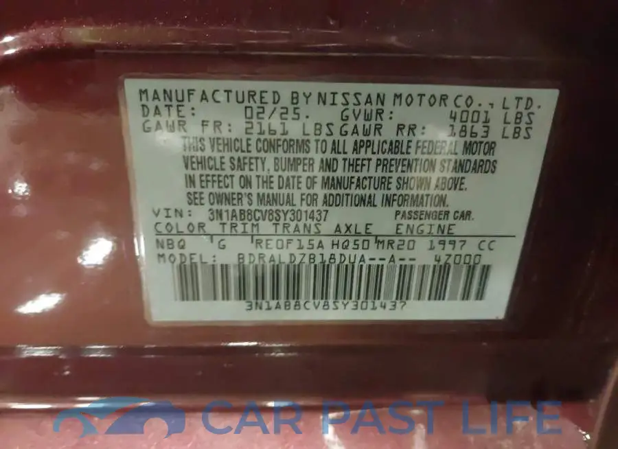 3N1AB8CV8SY301437# 9