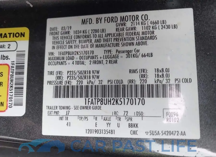 1FATP8UH2K5170170# 9