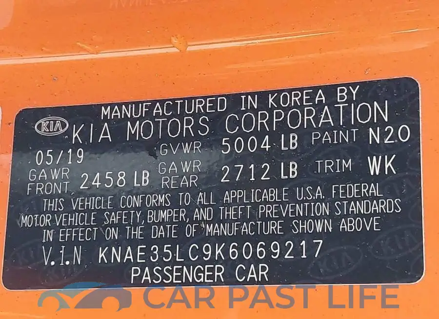 KNAE35LC9K6069217# 9