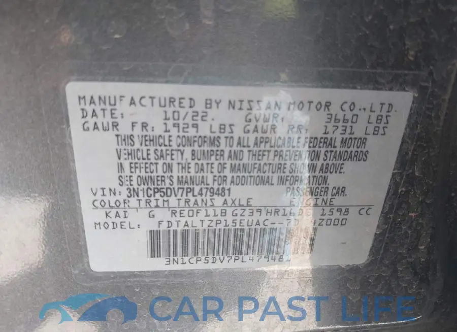 3N1CP5DV7PL479481# 9
