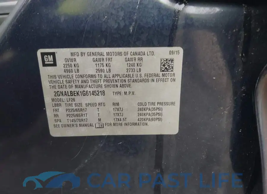 2GNALBEK1G6145218# 9