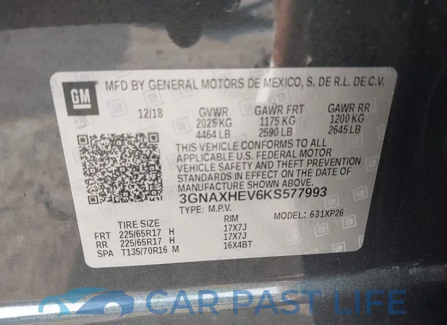 3GNAXHEV6KS577993# 9