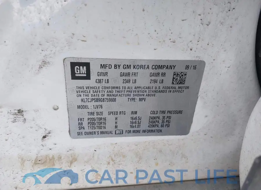 KL7CJPSB9GB759808# 9