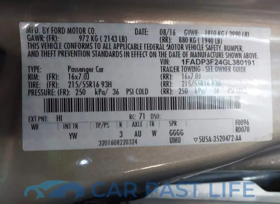 1FADP3F24GL380191# 9