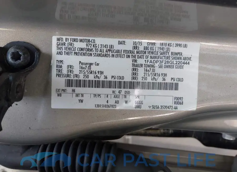 1FADP3F28GL220444# 9