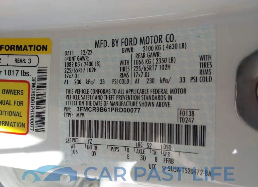 3FMCR9B61PRD00077# 9