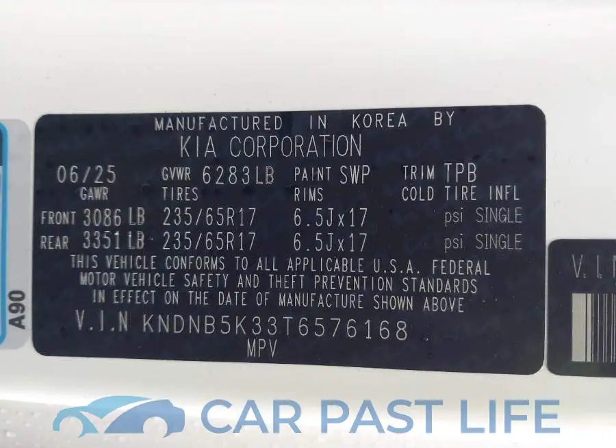 KNDNB5K33T6576168# 9