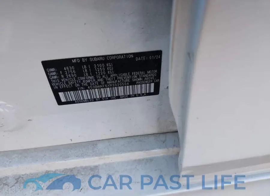 4S3BWAF6XR3020504# 9