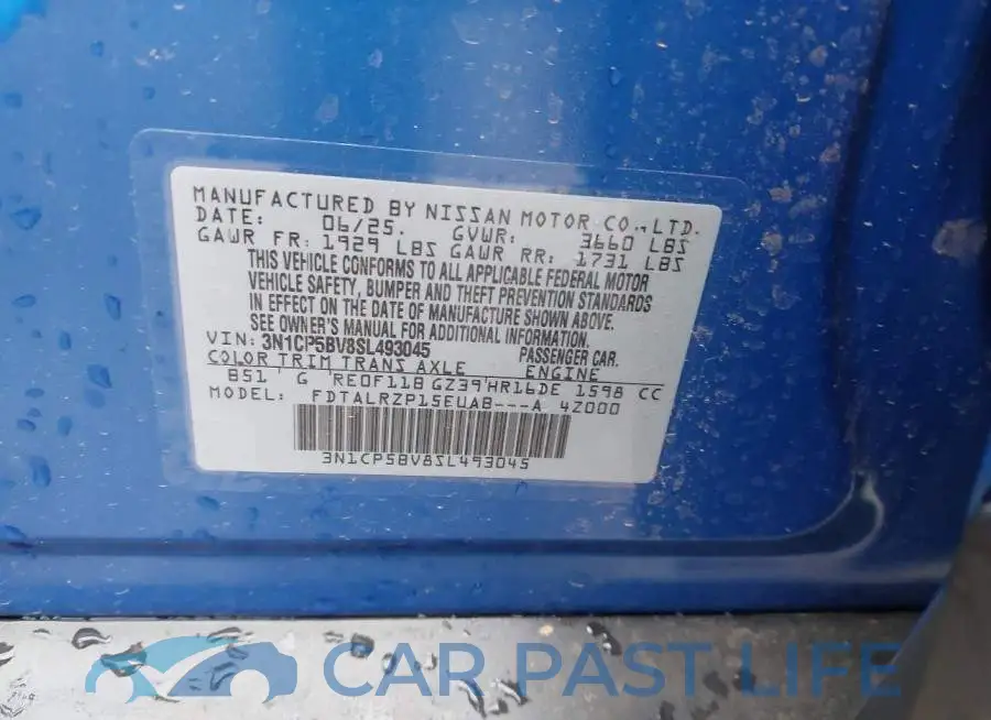 3N1CP5BV8SL493045# 9