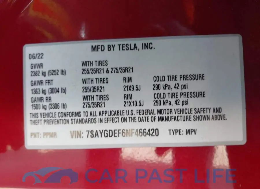 7SAYGDEF6NF466420# 9