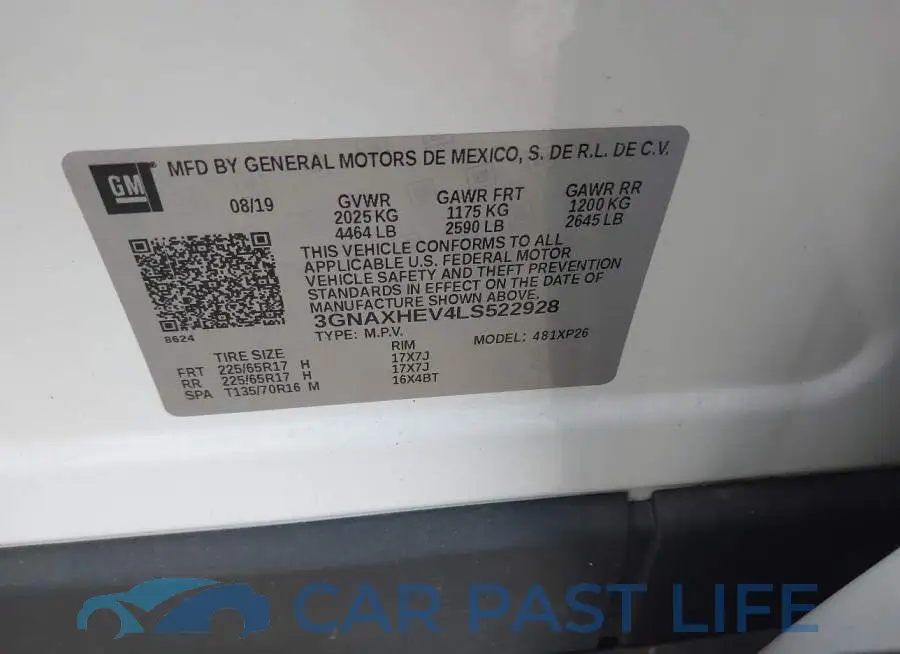 3GNAXHEV4LS522928# 9