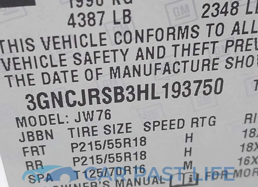 3GNCJRSB3HL193750# 9