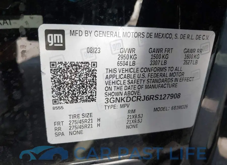 3GNKDCRJ6RS127908# 9
