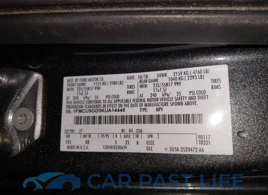 1FMCU9GD5KUA14448# 9
