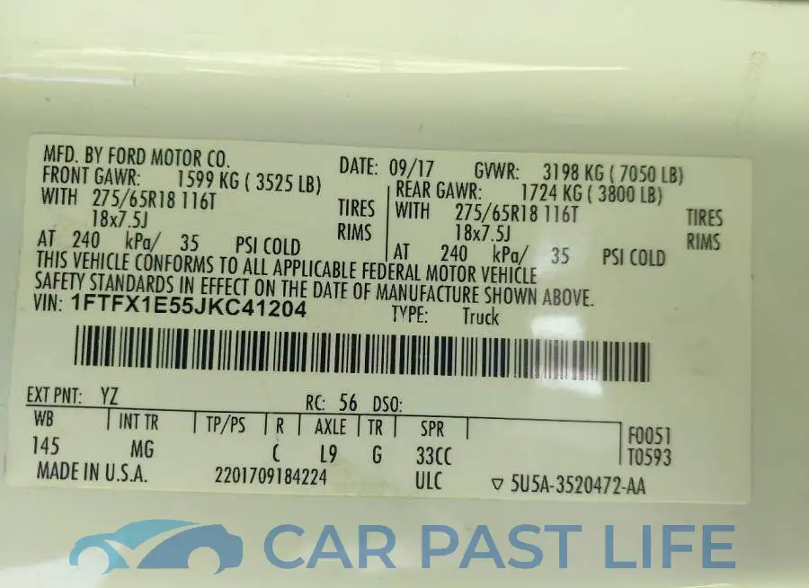 1FTFX1E55JKC41204# 9