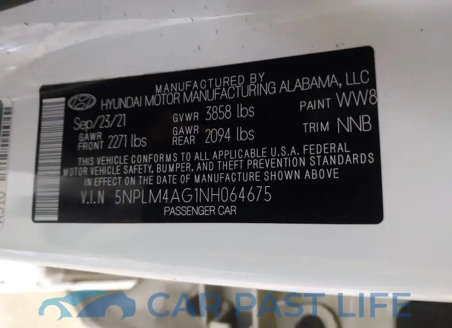 5NPLM4AG1NH064675# 9