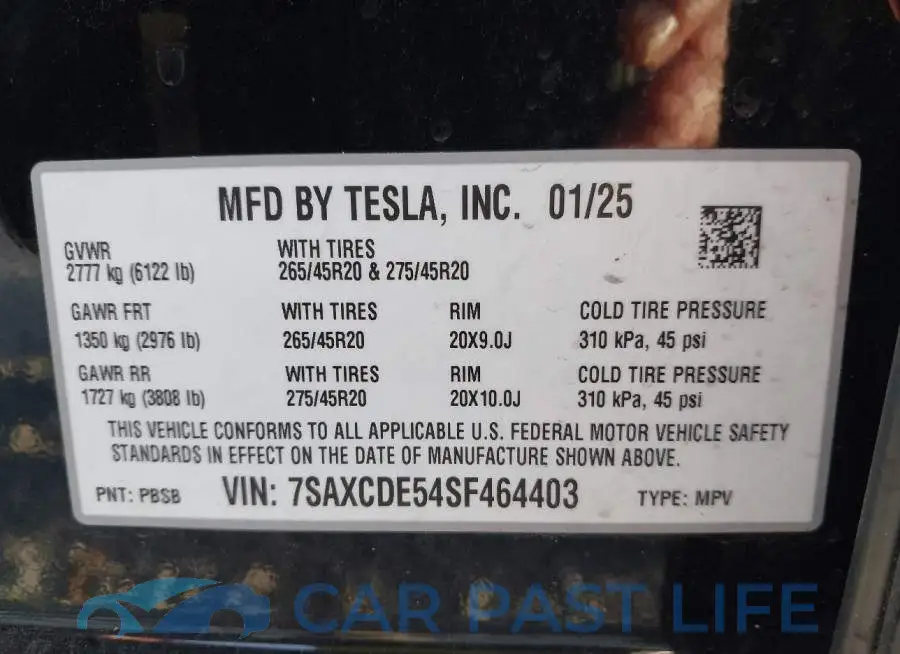7SAXCDE54SF464403# 9