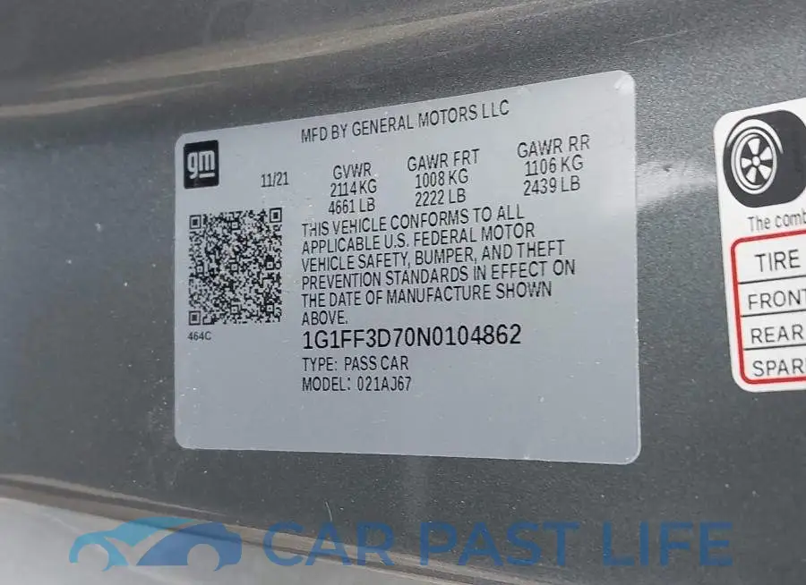 1G1FF3D70N0104862# 9