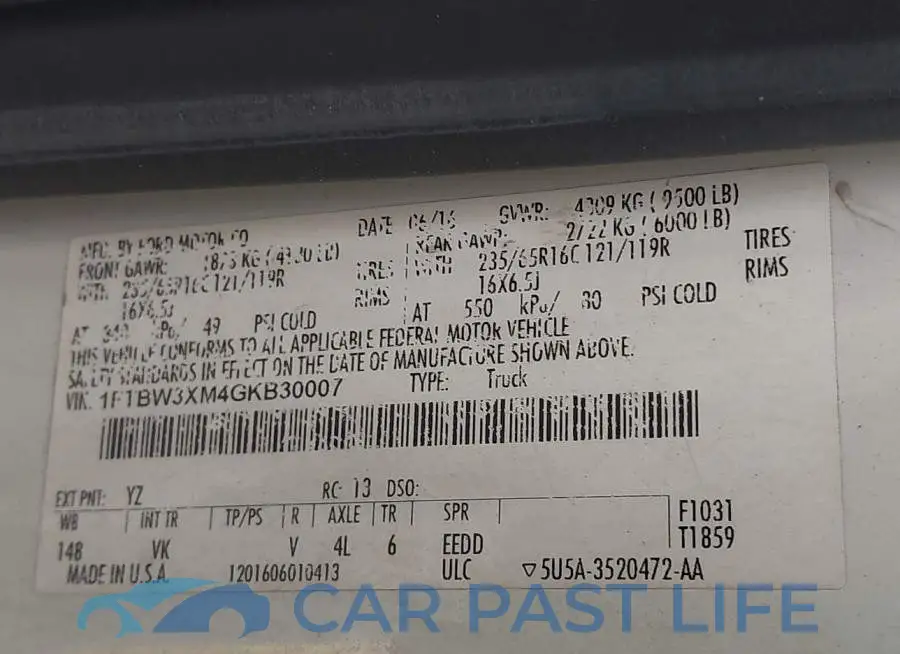 1FTBW3XM4GKB30007# 9
