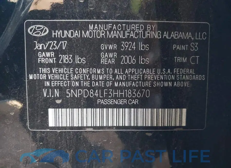 5NPD84LF3HH183670# 8
