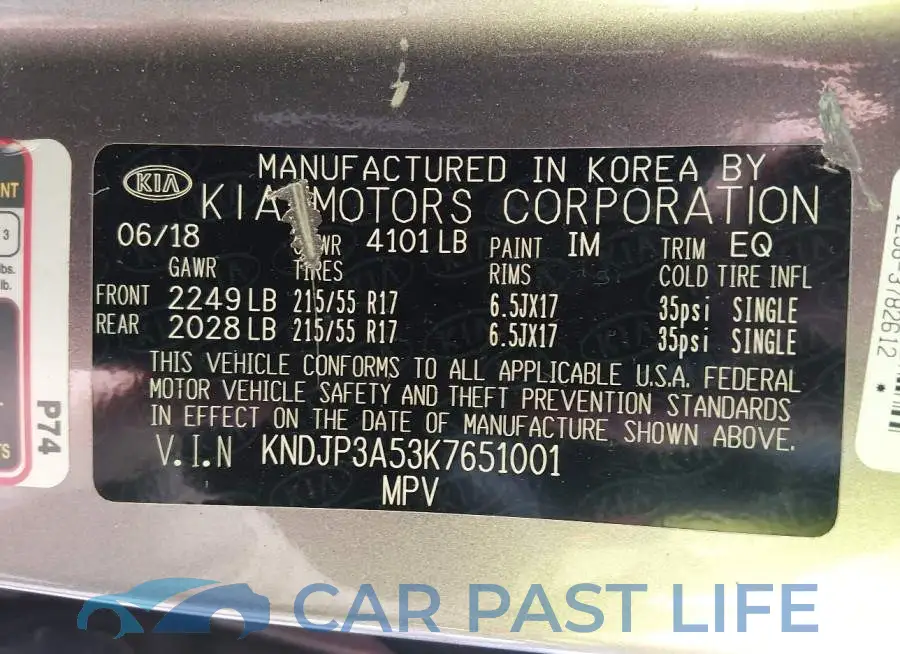 KNDJP3A53K7651001# 9