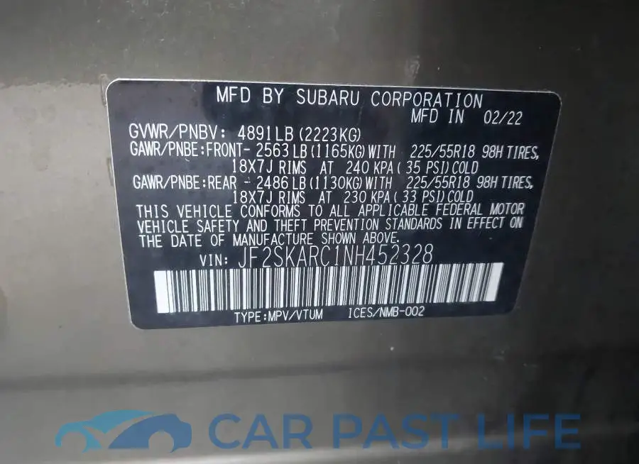 JF2SKARC1NH452328# 9