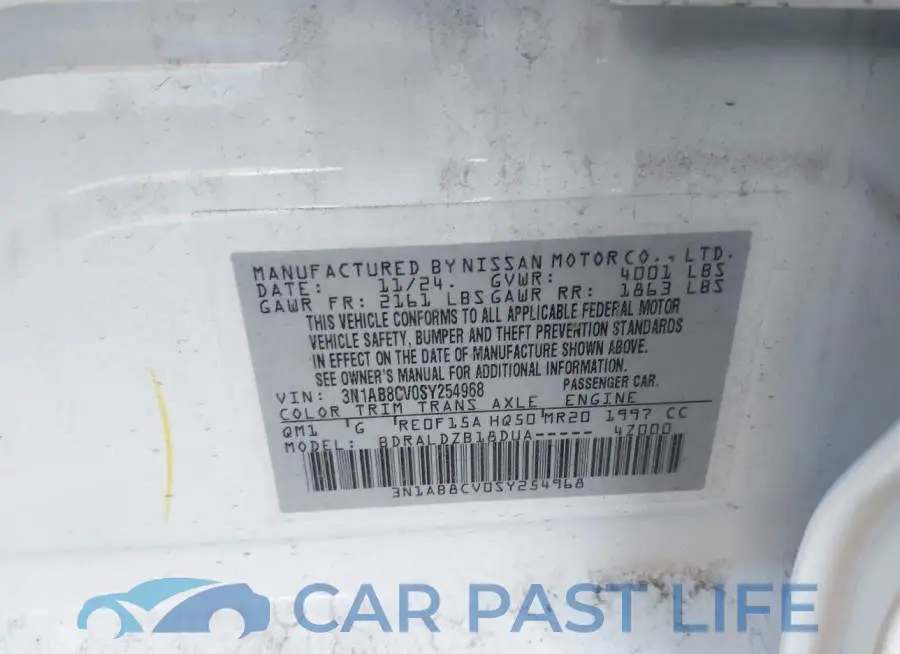 3N1AB8CV0SY254968# 9
