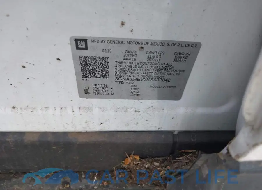 3GNAXHEV2KS602842# 9