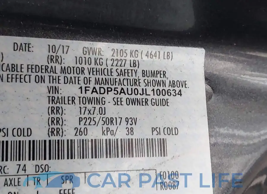 1FADP5AU0JL100634# 9