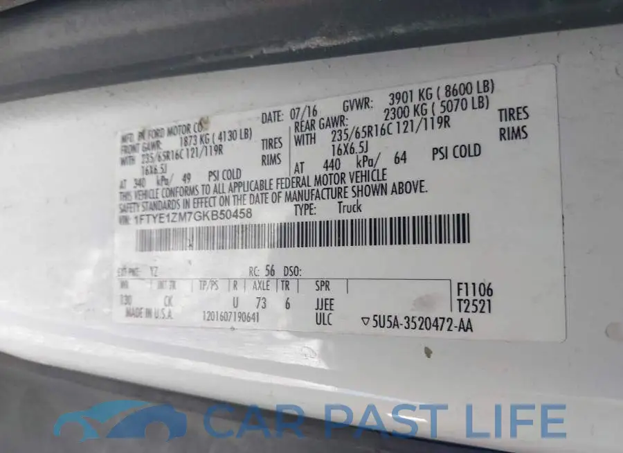 1FTYE1ZM7GKB50458# 9