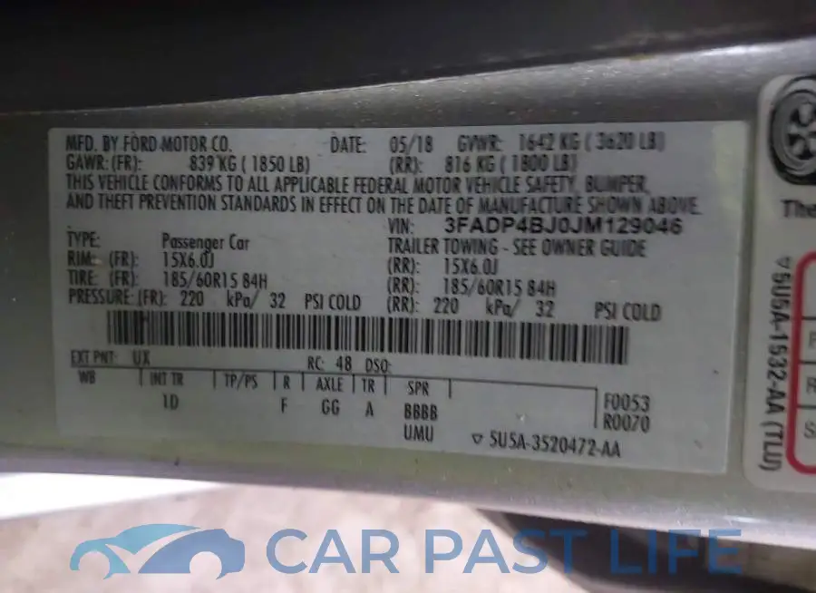 3FADP4BJ0JM129046# 9