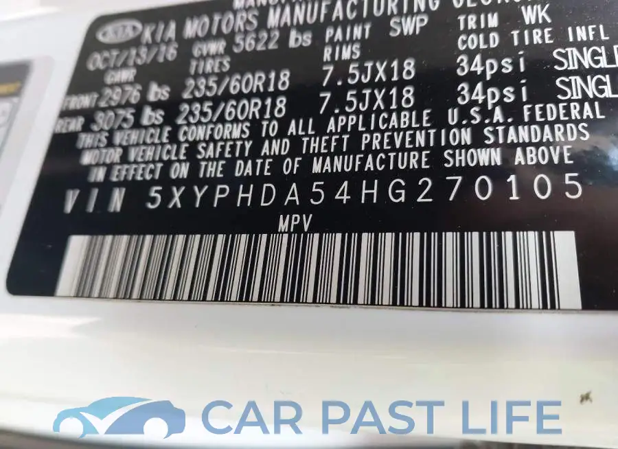 5XYPHDA54HG270105# 9