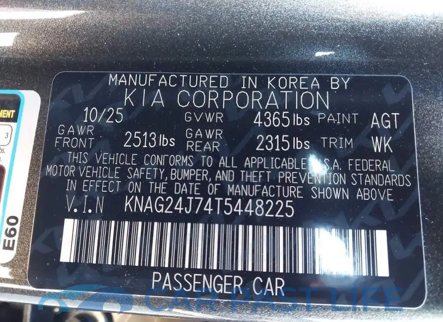 KNAG24J74T5448225# 9