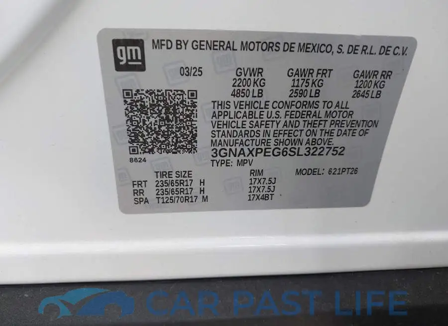 3GNAXPEG6SL322752# 9