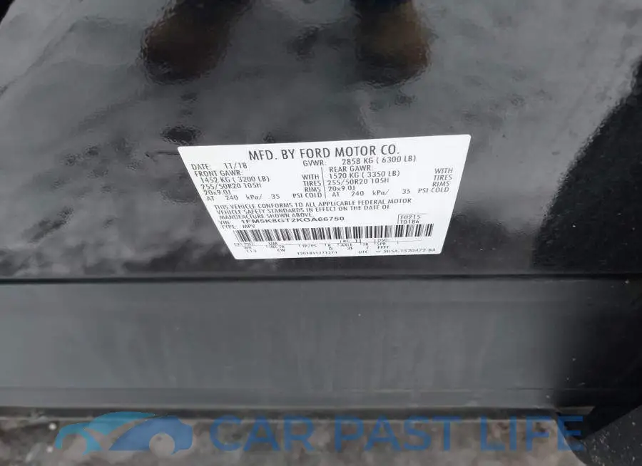 1FM5K8GT2KGA66750# 9