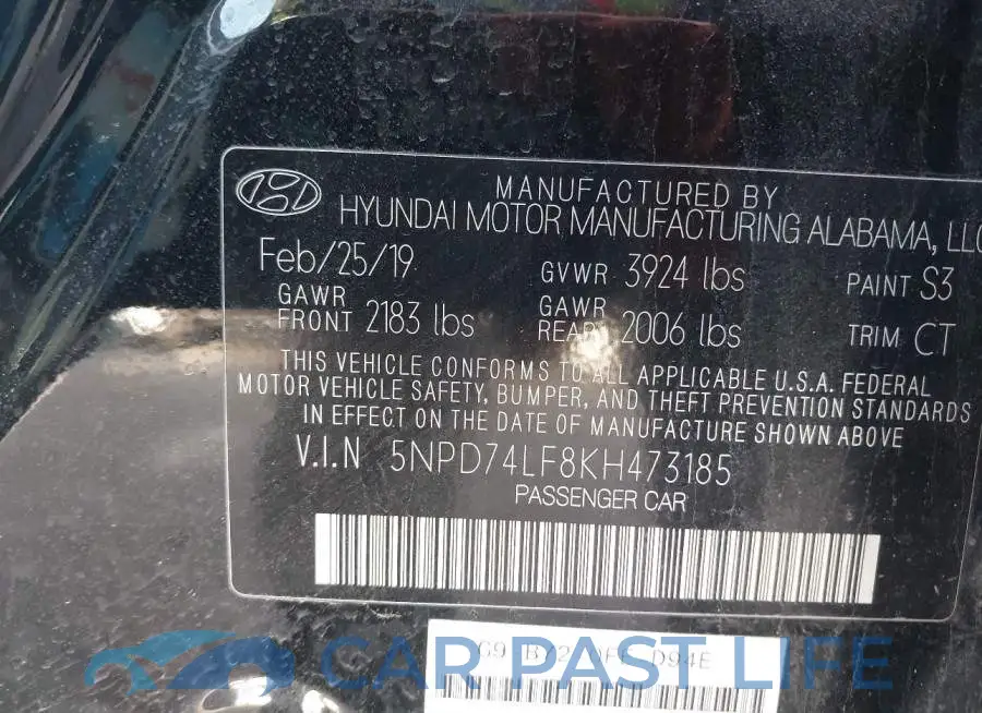 5NPD74LF8KH473185# 9