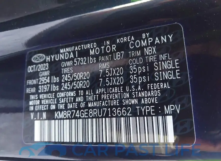 KM8R74GE8RU713662# 9