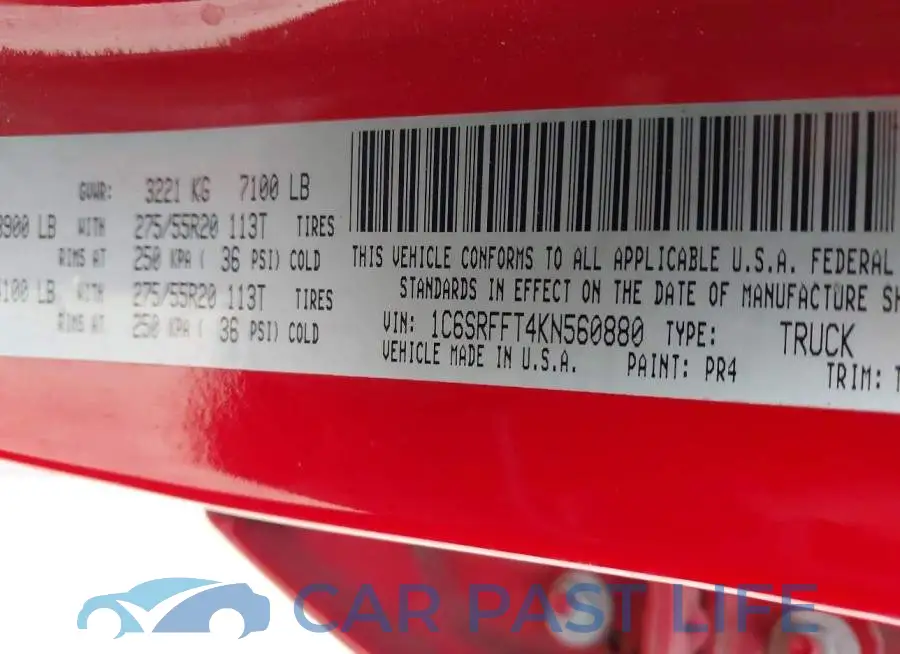 1C6SRFFT4KN560880# 9